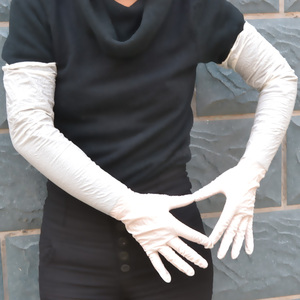 超薄61cm5055cm41cm超长款耐油超滑更耐用纯白半透明丁晴乳胶手套
