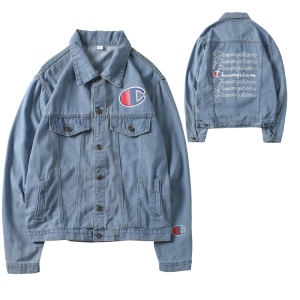 日版正品champion冠军 代购牛仔外套男女背