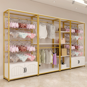 内衣店货架文胸内裤展柜内衣展示架服装店金色置物架袜子陈列架