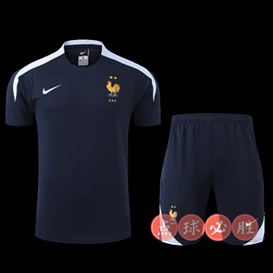 正品Nike新款法国10号姆巴佩同款球衣赛前热身短袖足球训练服套装