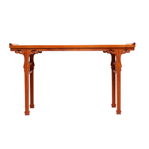 缅甸花梨木条案 王世襄款明式翘头案 大果紫檀红木 玄关案