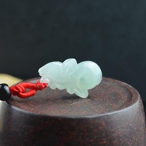 玉石寨淘宝玉石寨玉器 翡翠老鼠吊坠缅甸保真a货立体鼠生肖鼠乌鸡种