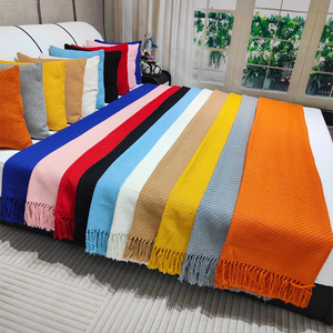 酒店民宿床尾巾针织流苏大毛毯样板间盖毯高级装饰毯沙发毯子搭巾