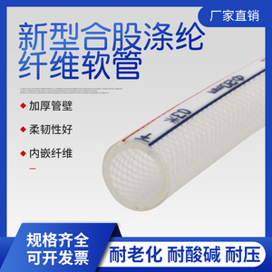 新型合股涤纶纤维软管透明网纹蛇皮管自来水软管水管PVC线管