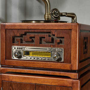 复古黑胶唱片机留声机新中式实木立式柜式客厅家居装饰品HIFI音响