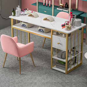 美甲桌子椅子套装美甲店专用双人桌子轻奢时尚网红日式小型美甲台