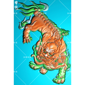 狮子灰度图带线