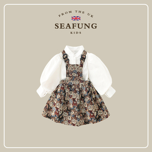 英国Seafung童装~女童连衣裙套装洋气时尚宝宝裙子长袖儿童公主裙