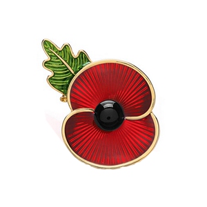 红釉罂粟胸花胸针 英国纪念胸花lest we forget