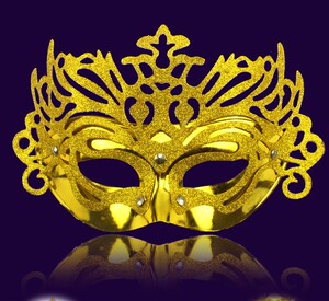 金粉花边面具 舞会派对面具 万圣节皇冠面具 圣诞节装饰面具