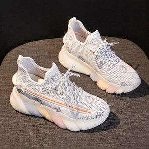 lv bv1 黎路易新款彩虹吸膜底透气网布运动镂空老爹鞋内增高女鞋