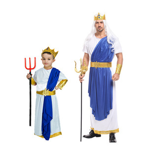 儿童节演出服装成人男 男童希腊神话罗马神话衣服海神波塞冬服饰