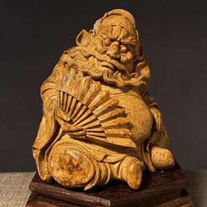 顽竹堂竹根雕钟馗把件名家刘向前小火炉精品人物竹雕定制文房摆件