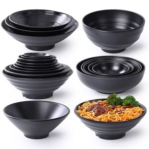 密胺餐具商用面碗仿瓷黑色日式塑料米线汤碗麻辣烫大碗面馆专用碗