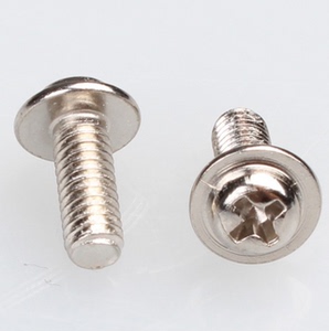 pwm十字圆头镀镍带垫片7mm螺丝 带帽螺钉 m3*6mm 一包1万个=100元