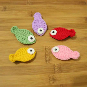 手工毛线编织小鱼发夹儿童宝宝头饰夹子少女日韩新生发卡头饰