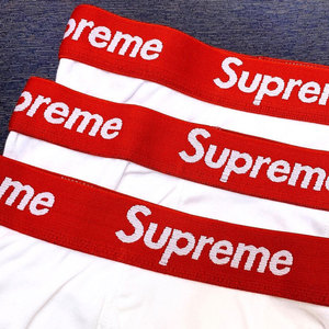 现货supreme boxer briefs内裤大字母logo紫色黑白纯色打底四角裤