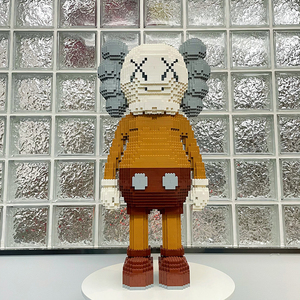 乐高积木kaws潮牌高难度巨大型客厅摆件芝麻街公仔暴力熊益智玩具