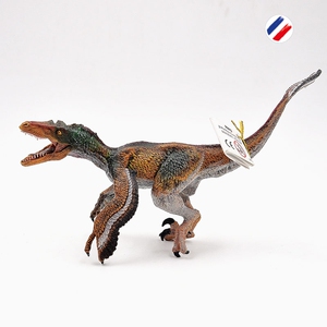 法国papo 速激龙55055伶盗龙彩色羽毛侏罗纪仿真恐龙动物世界模型