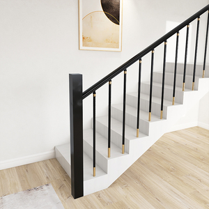 奇步轻奢楼梯实木扶手护栏欧式简约现代铝镁立柱网红款栏杆室内