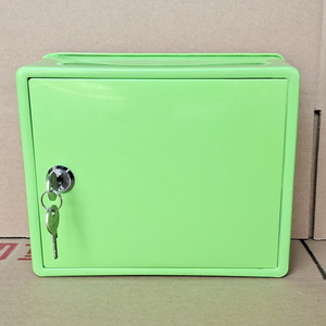新款绿色小号塑料奶箱室外挂墙带锁牛奶收纳盒可定制字体整箱包邮