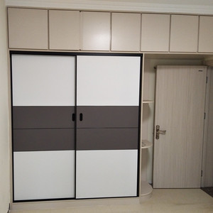 肤感推拉门定做室内简约移门定制北欧衣柜门新品壁橱门钛镁合金门