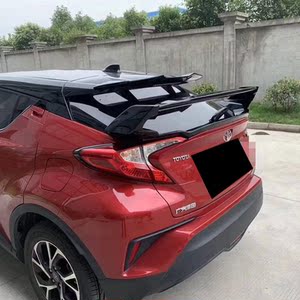 适用17-20款丰田chr奕泽双层大尾翼 改装免打孔碳纤维压尾翼中翼