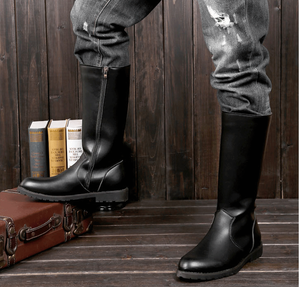 马靴 男靴子高筒真皮 牛皮阅兵靴 仪仗队靴 男长军靴