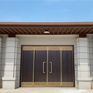 入户铜大门复古中式纯铜门真铜仿铜别墅双开新款客厅门不锈钢定制