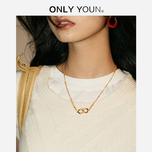 celine/赛林凯旋门项链上新2020年新款不褪色ins风潮猪鼻子锁骨链