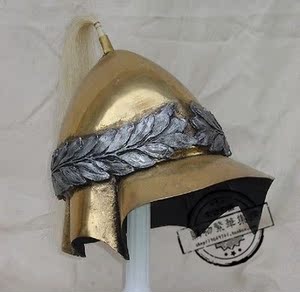 代购希腊亚历山大伟大boatian头盔黄铜桂冠古董装甲盔甲收藏装饰