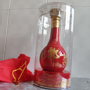 家居装饰瓶摆柜 陶瓷500ml红花郎53度酒瓶办公摆柜收藏办公摆件展