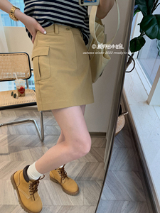 韩版工装风半身裙子女2022秋装新款韩版通勤简约百搭显瘦休闲裙裤