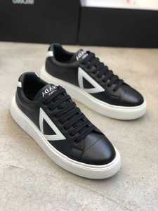 prada/普拉达新款牛皮男经典三角标字母logo系带透气平底厚休闲鞋