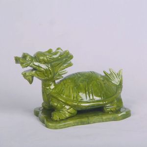 玉石龙龟摆件龙头龟玉雕玉器客厅办公室工艺品装饰品