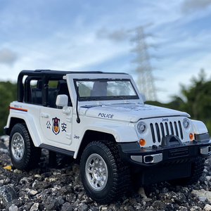 仿真1/32牧马人车模jeep越野吉普合金110公安警车模型 儿童玩具车