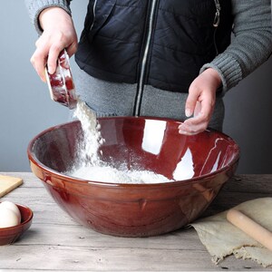 和面盆老式家用面盆粗陶加厚加深陶瓷大号发面盆揉面盆洗菜盆包邮