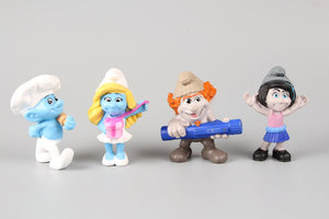 4款蓝精灵2淘气精灵模型公仔玩具摆件DIY卡通人物玩偶手办