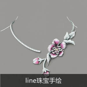 t605珠宝手绘设计插画临摹素材参考图戒指项链耳环手镯绘画图集画