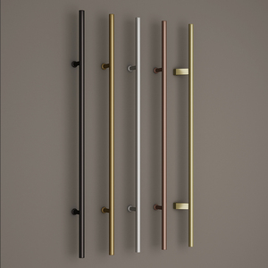 轻奢玻璃门实木门大门拉手不锈钢明装特厚店铺酒店会议室房门把手