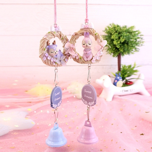 ins创意梦幻紫色风铃小鹿小兔子挂饰可爱少女心房间挂件学生礼品