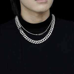 这就是街舞王嘉尔同款项链古巴链镶钻男潮流嘻哈风轻奢小众配饰女