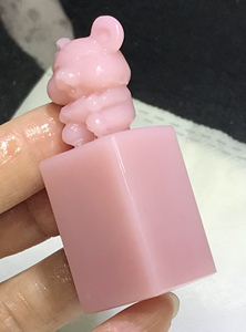 lulu68888淘宝云南粉冻石章料 桃花红女儿红如意钮正章 篆刻印石料