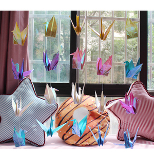 珠光千纸鹤成品叠好的千纸鹤一串10只穿线千纸鹤活动场地布置挂饰