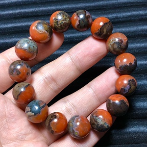 保山南红玛瑙手串铁皮男女款包浆手串文玩满色满肉礼品礼物