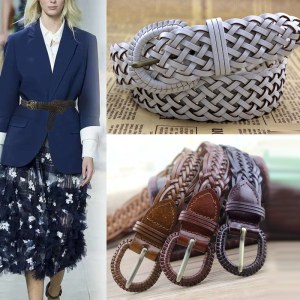 编织腰带女士配裙子防金属过敏韩版简约百搭休闲真皮牛仔打结皮带