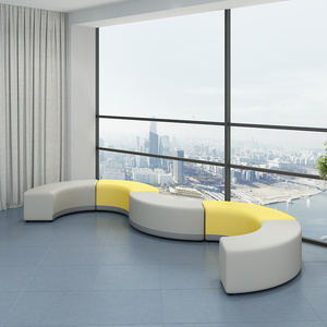 银行医院休闲会客接待室大厅等候休息区异型弧形办公沙发凳子组合