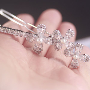 新光饰品  珍珠夹子头饰发夹一字夹固定卡子女刘海韩侧边碎发头夹