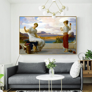 大仟印像 缠毛线 莱顿古典装饰画油画名画复制品客厅挂画室酒吧画