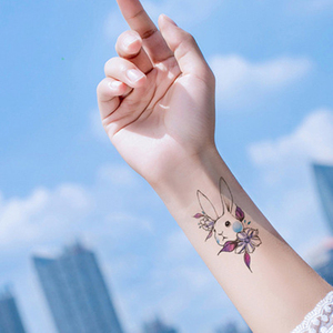 纹身贴防水女持久网红ins风小清新性感锁骨小兔子动物贴纸小图案